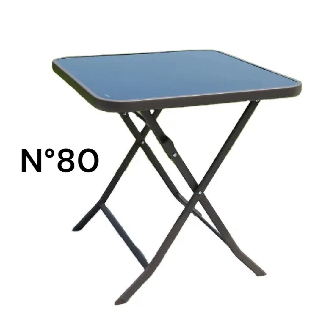Tables pliantes X80 pratiques Construction en métal noir Tables à manger de