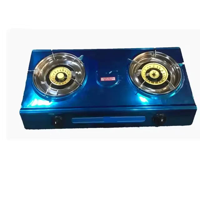 Cuisinière à gaz 2 feux en acier inoxydable