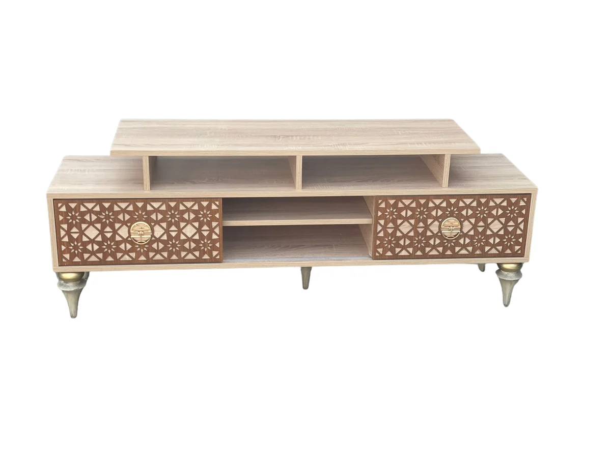 Meuble TV en bois multimédia en bois, boîte de rangement