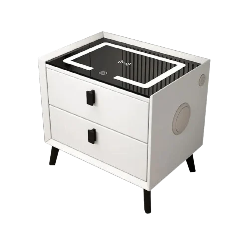 Table de chevet avec verrouillage par empreinte et chargement USB