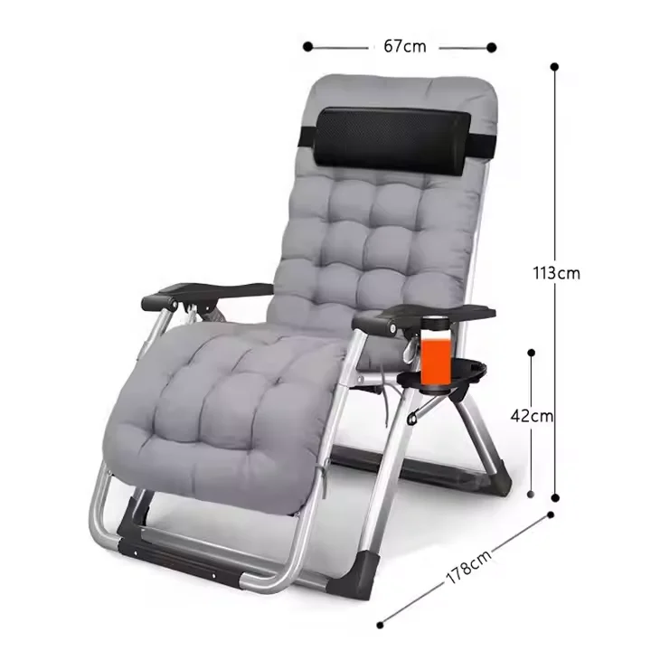 Lit de sommeil de bureau chaise pliante avec dossier multi-positions