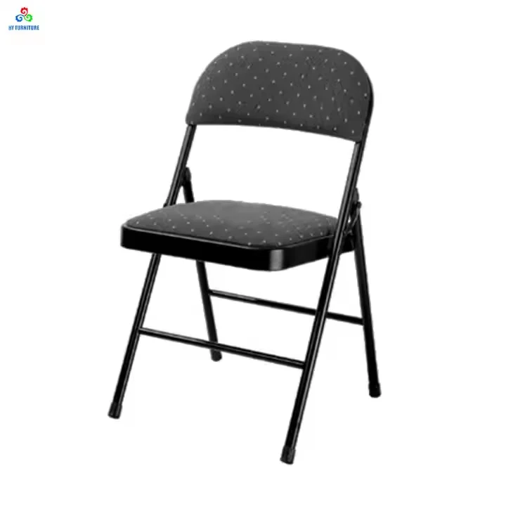 Chaises pliantes rembourrées Chaise pliante rembourrée en tissu métallique