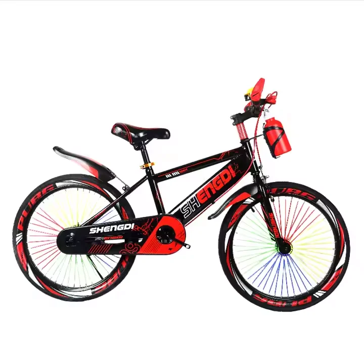 Vélo en acier au carbone pour enfant à vitesse unique avec cadre et fourche