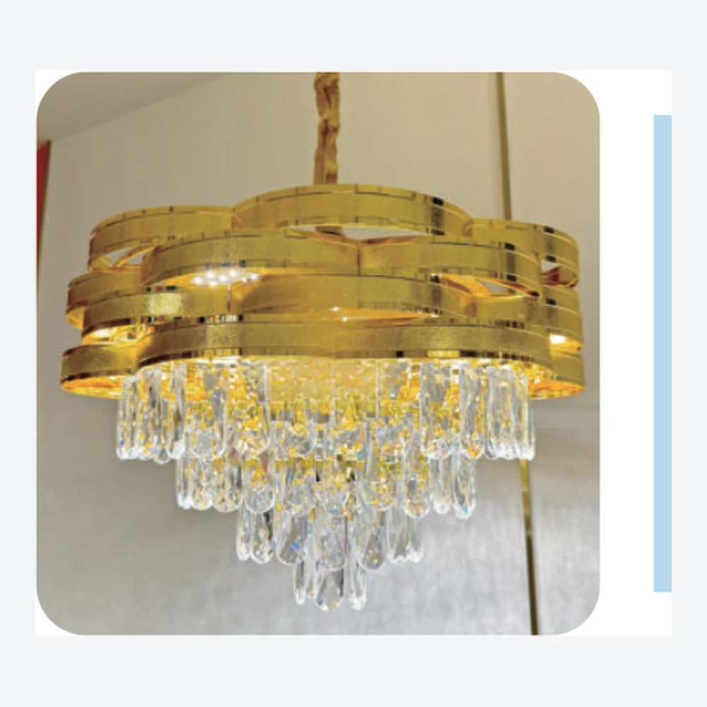 Lustre décoratif en cristal doré — série C40429