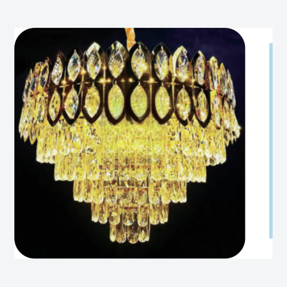 Lustre décoratif en cristal doré — série C40437