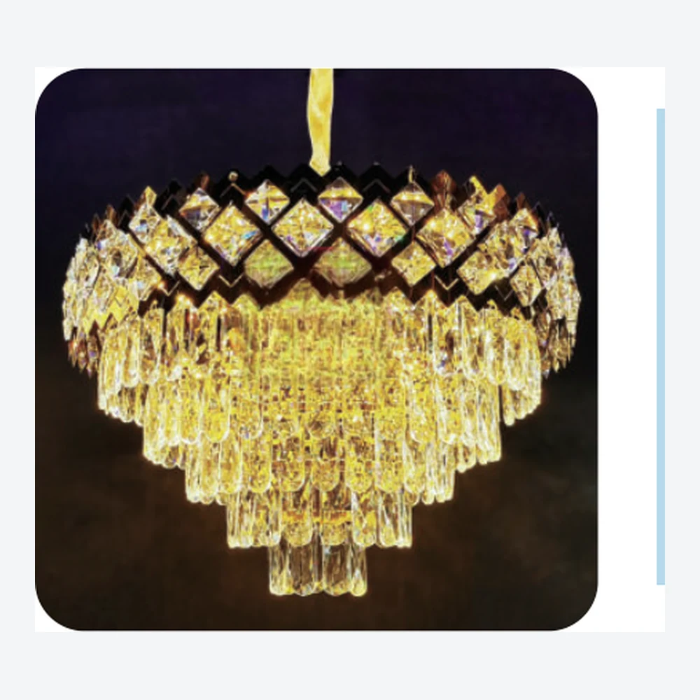 Lustre décoratif en cristal doré — série C40444