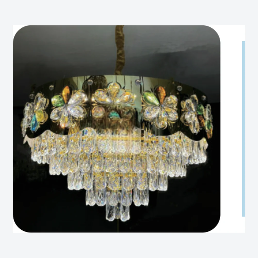 Lustre décoratif en cristal doré — série C40451