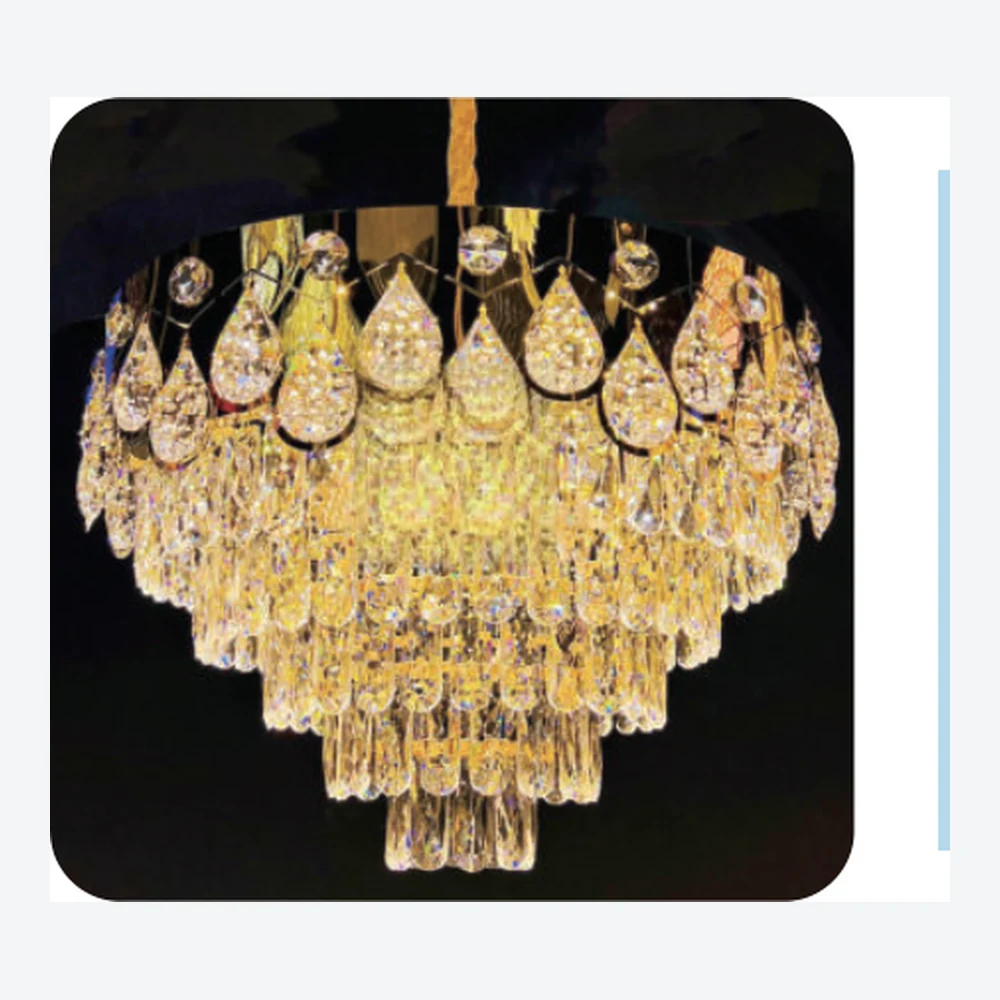 Lustre décoratif en cristal doré — série C40458