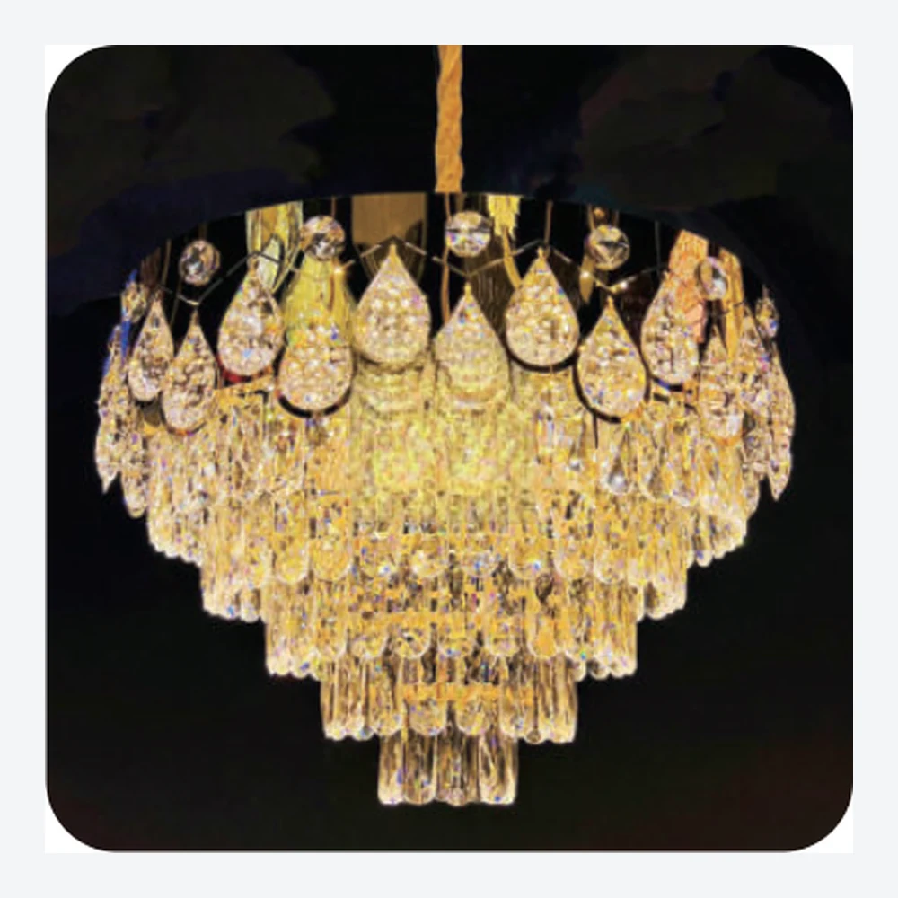 Lustre décoratif en cristal doré — série C40465