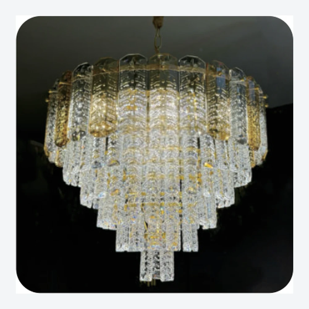 Lustre décoratif en cristal doré — série C40477