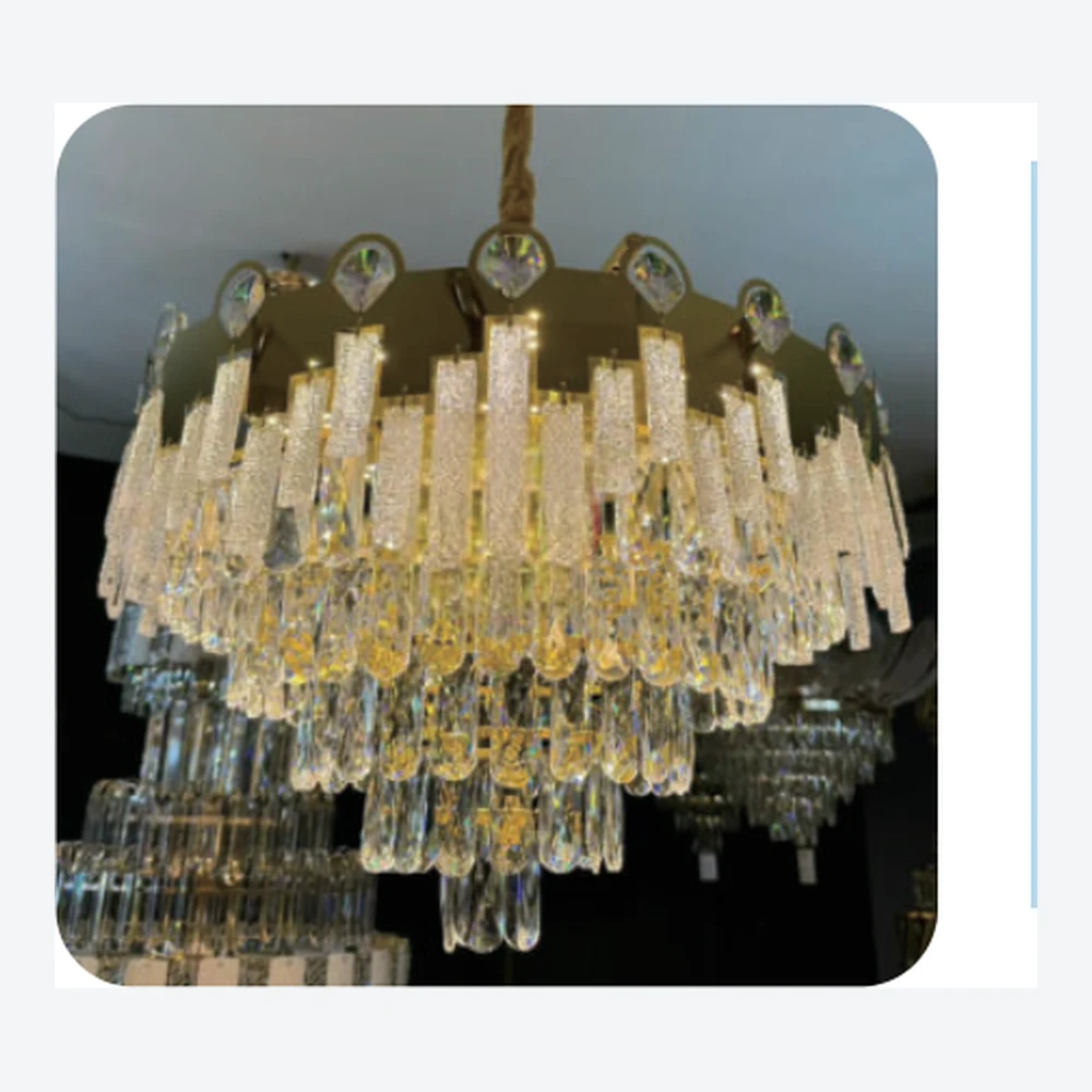 Lustre décoratif en cristal doré — série C40519
