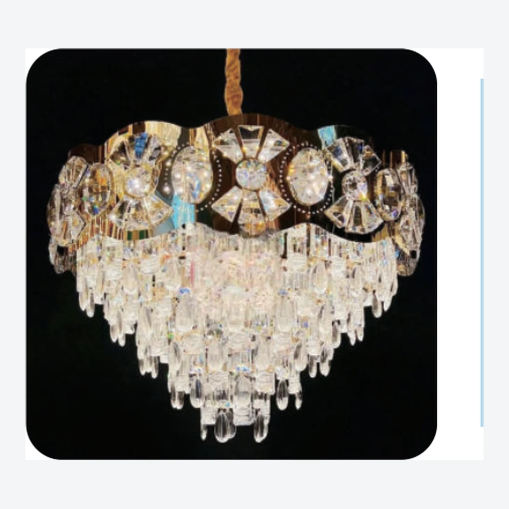 Lustre décoratif en cristal doré — série C40530