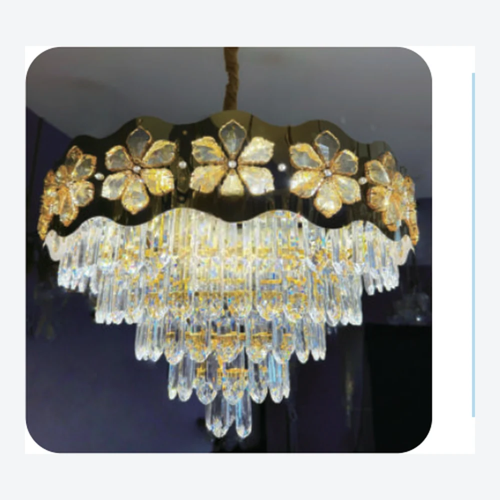 Lustre décoratif en cristal doré — série C40540