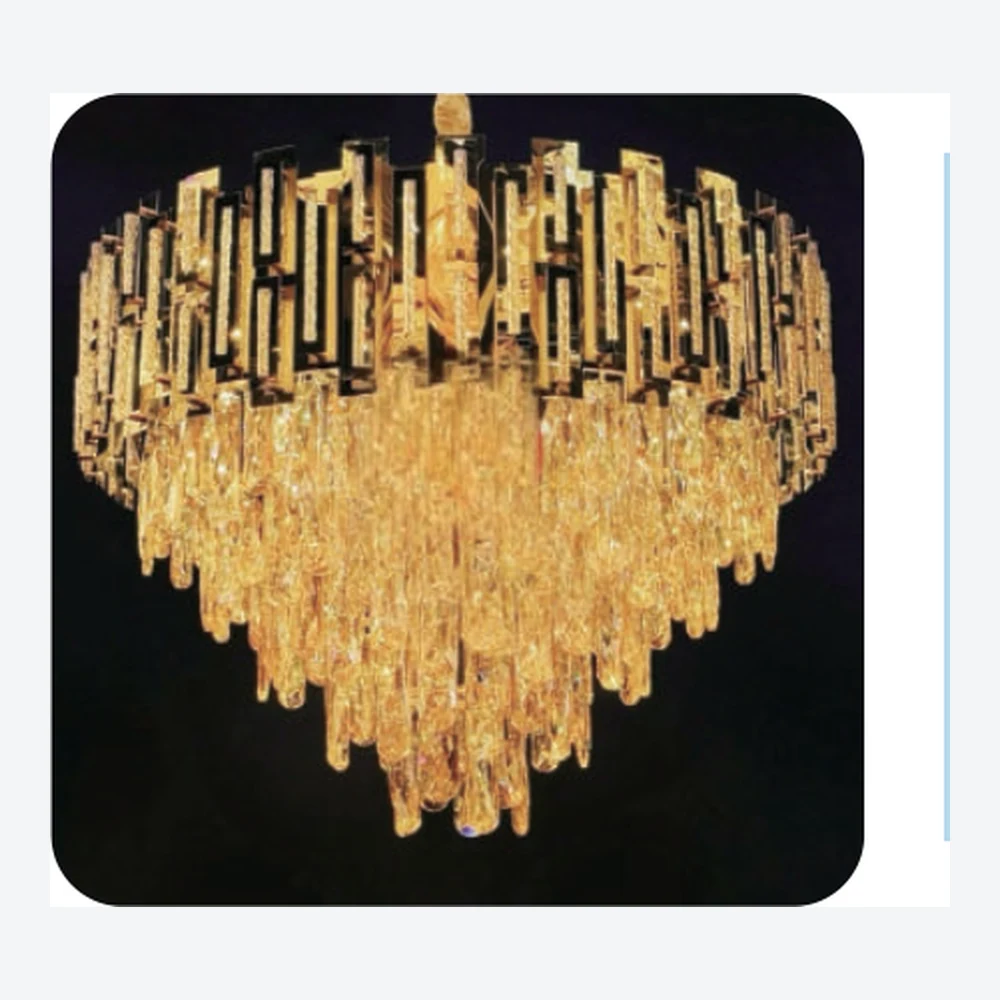 Lustre décoratif en cristal doré — série C40552