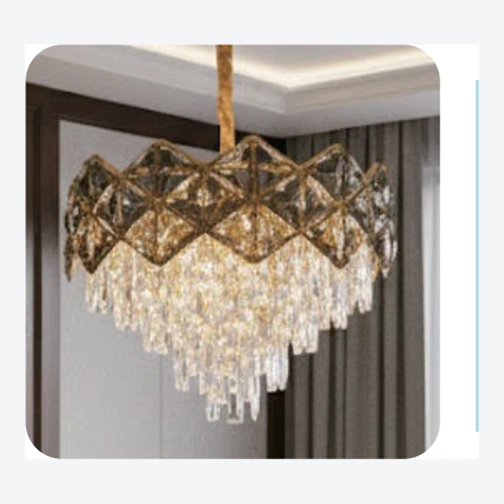 Lustre décoratif en cristal doré — série C40627