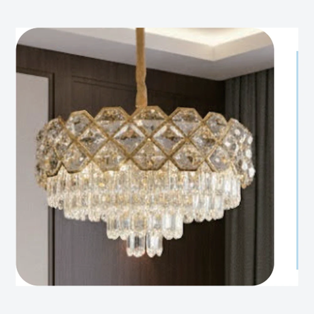 Lustre décoratif en cristal doré — série C40632