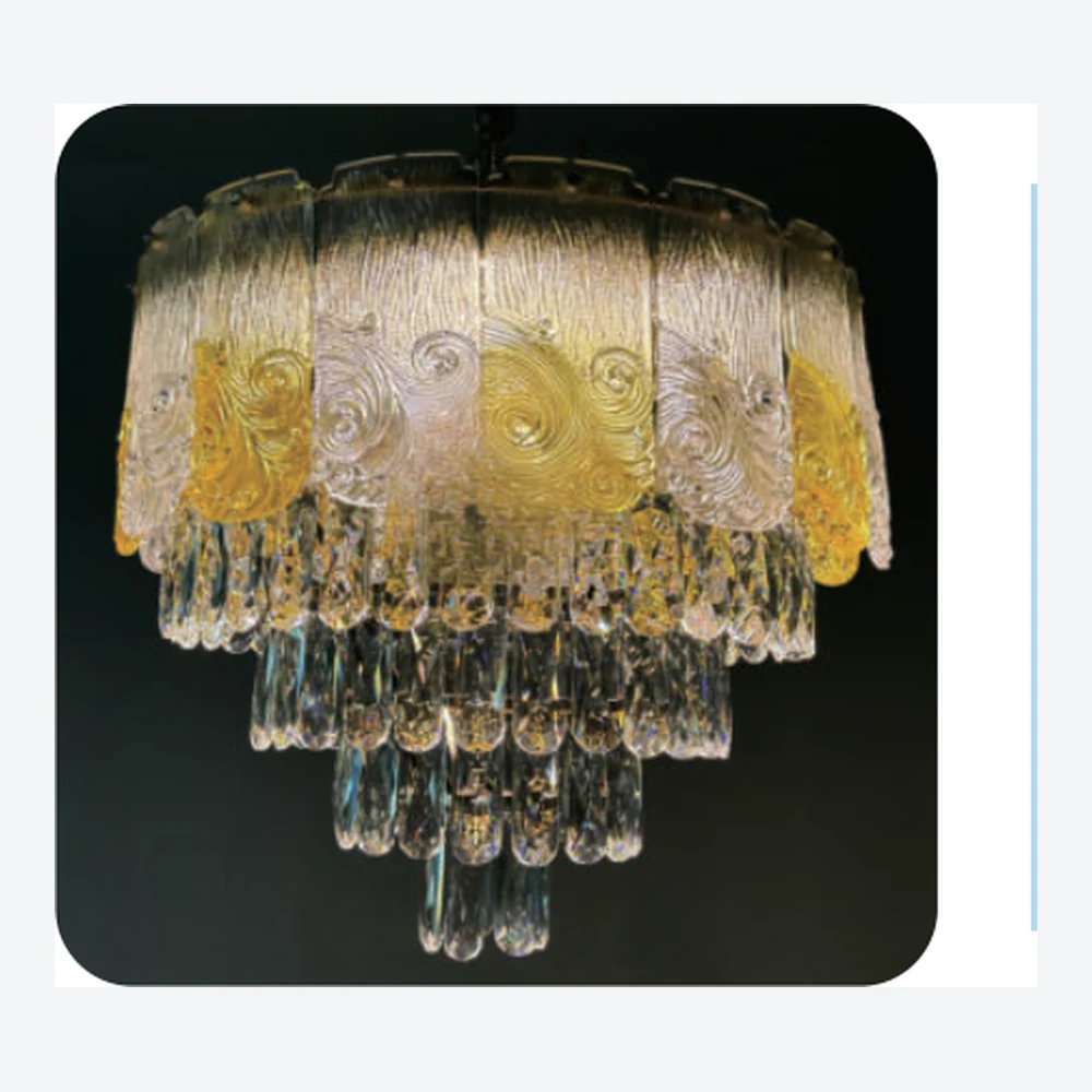 Lustre décoratif en cristal doré — série C40653