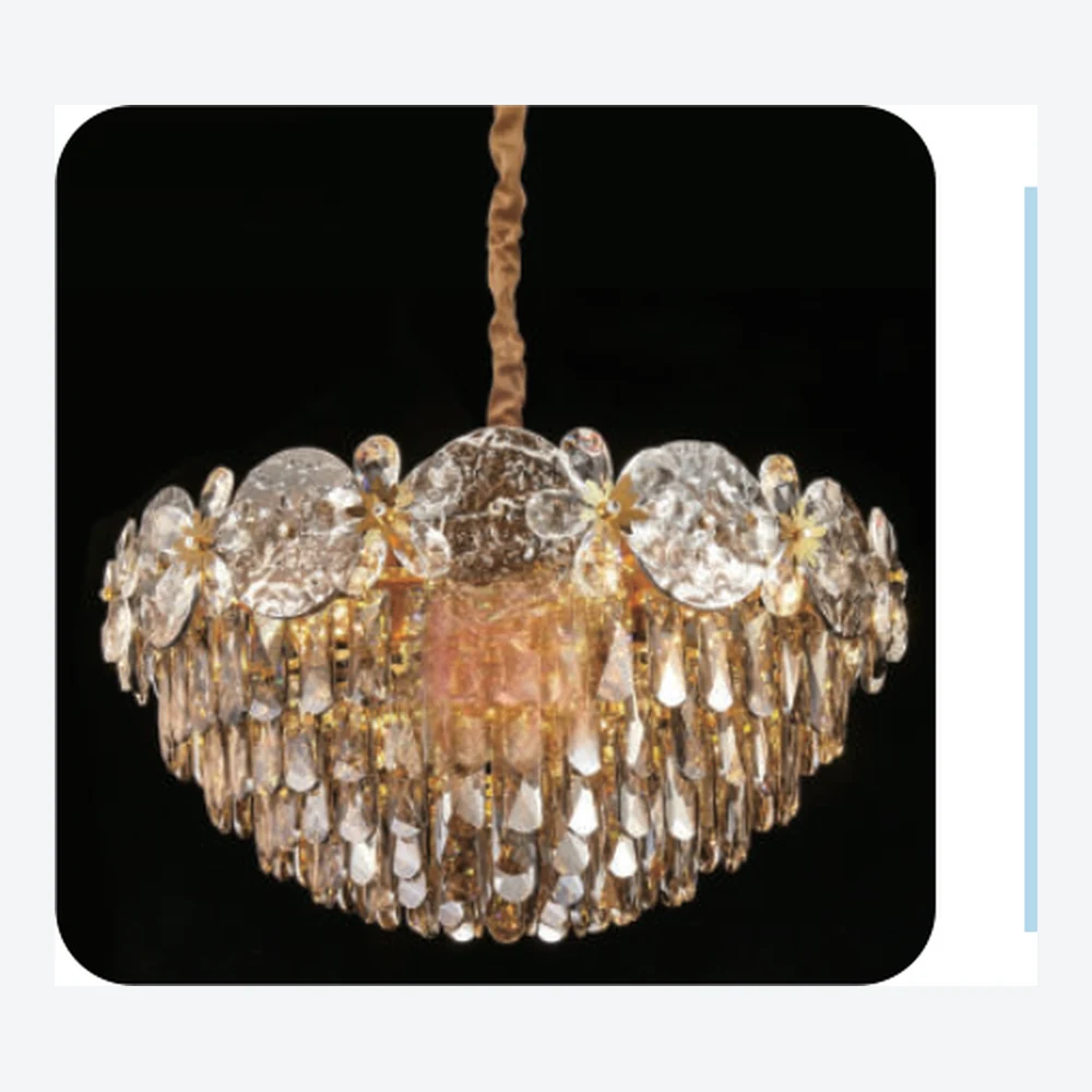 Lustre décoratif en cristal doré — série C40695