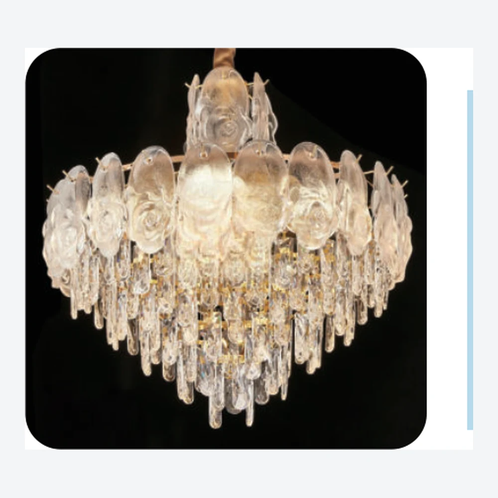 Lustre décoratif en cristal doré — série C40712