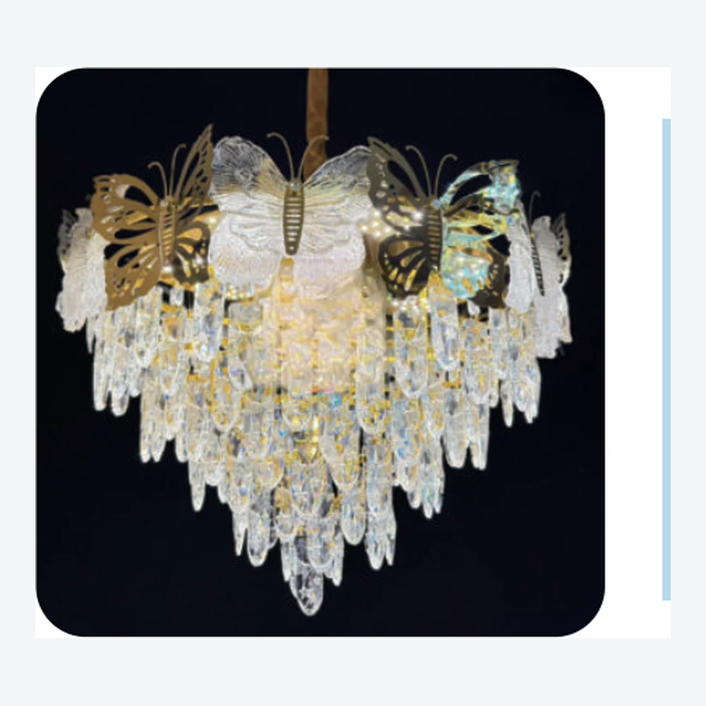 Lustre décoratif en cristal doré — série C40717