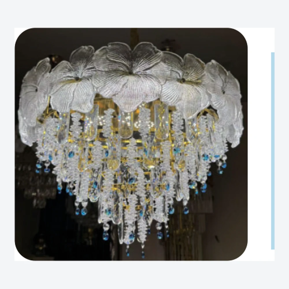 Lustre décoratif en cristal doré — série C40728