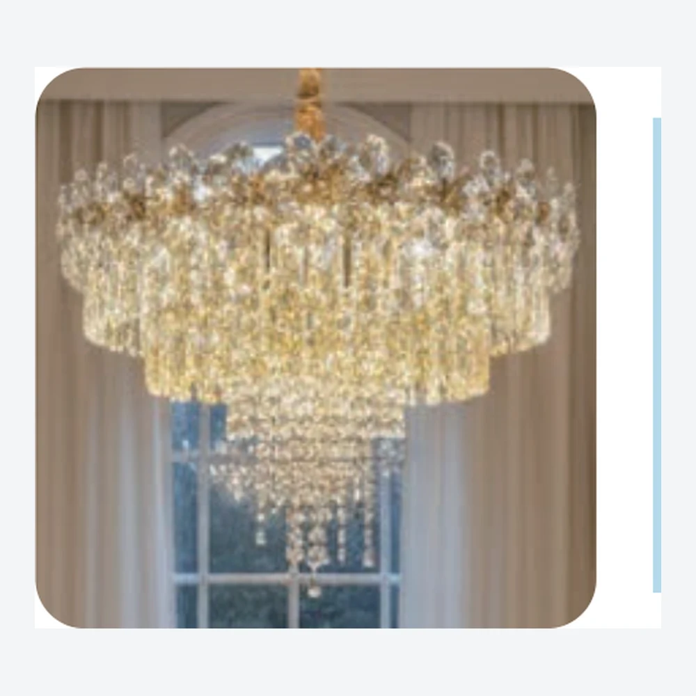 Lustre décoratif en cristal doré — série C40733