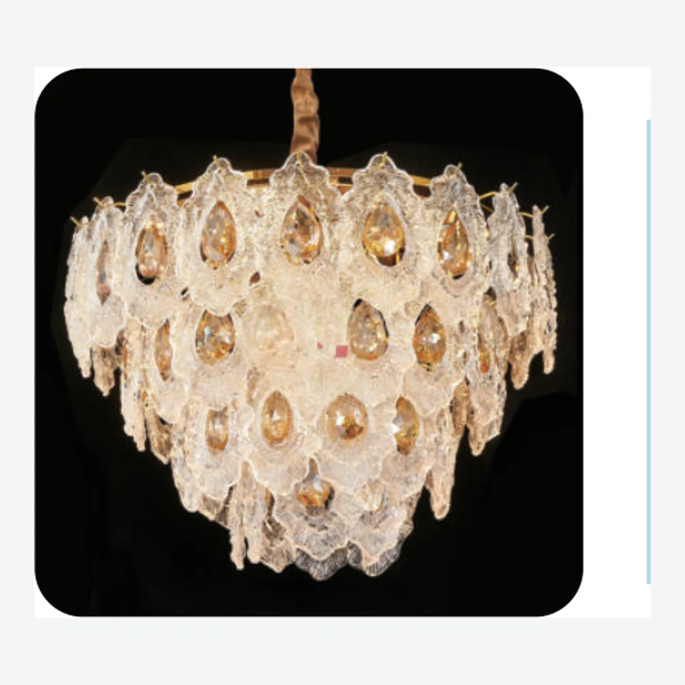 Lustre décoratif en cristal doré — série C40744