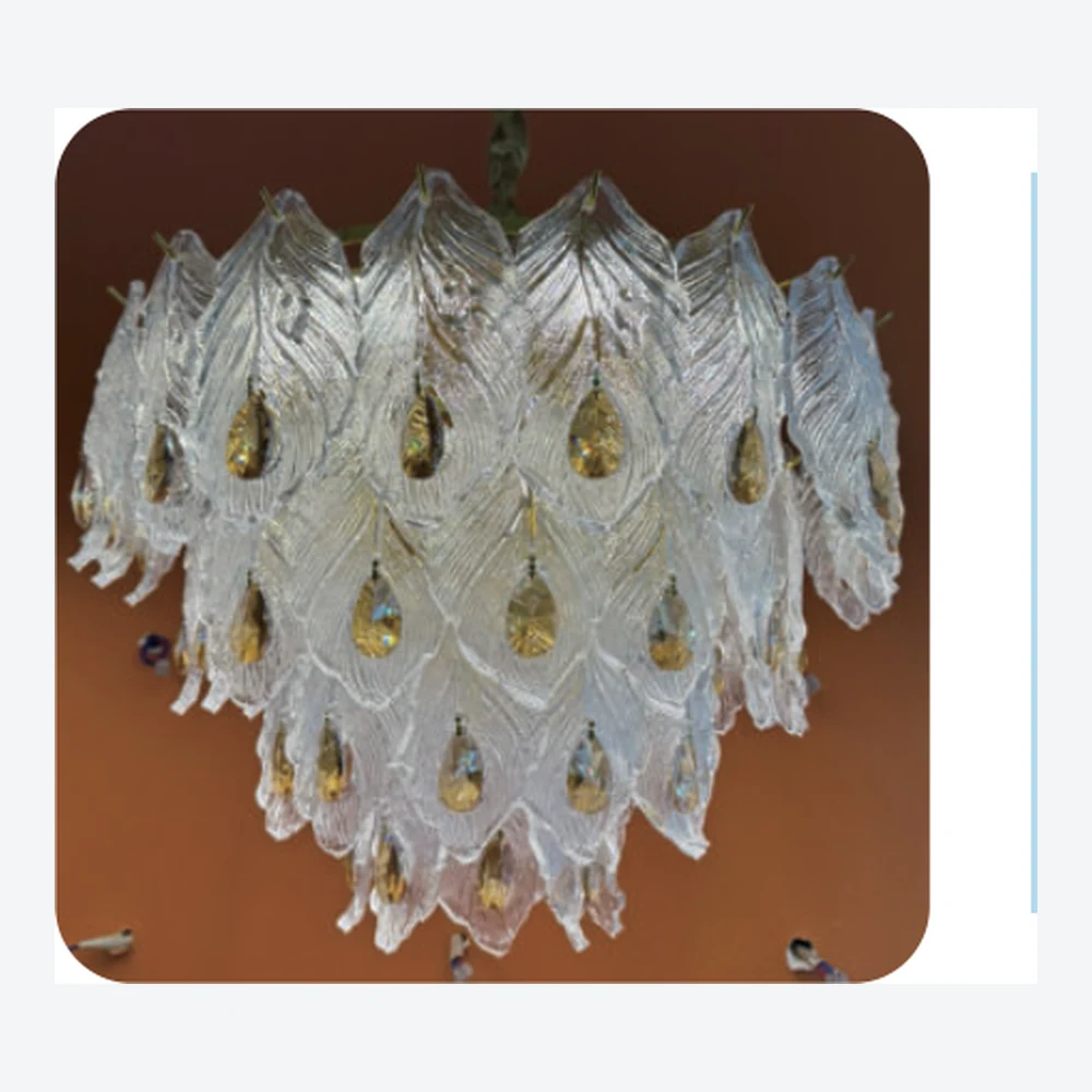 Lustre décoratif en cristal doré — série C40754