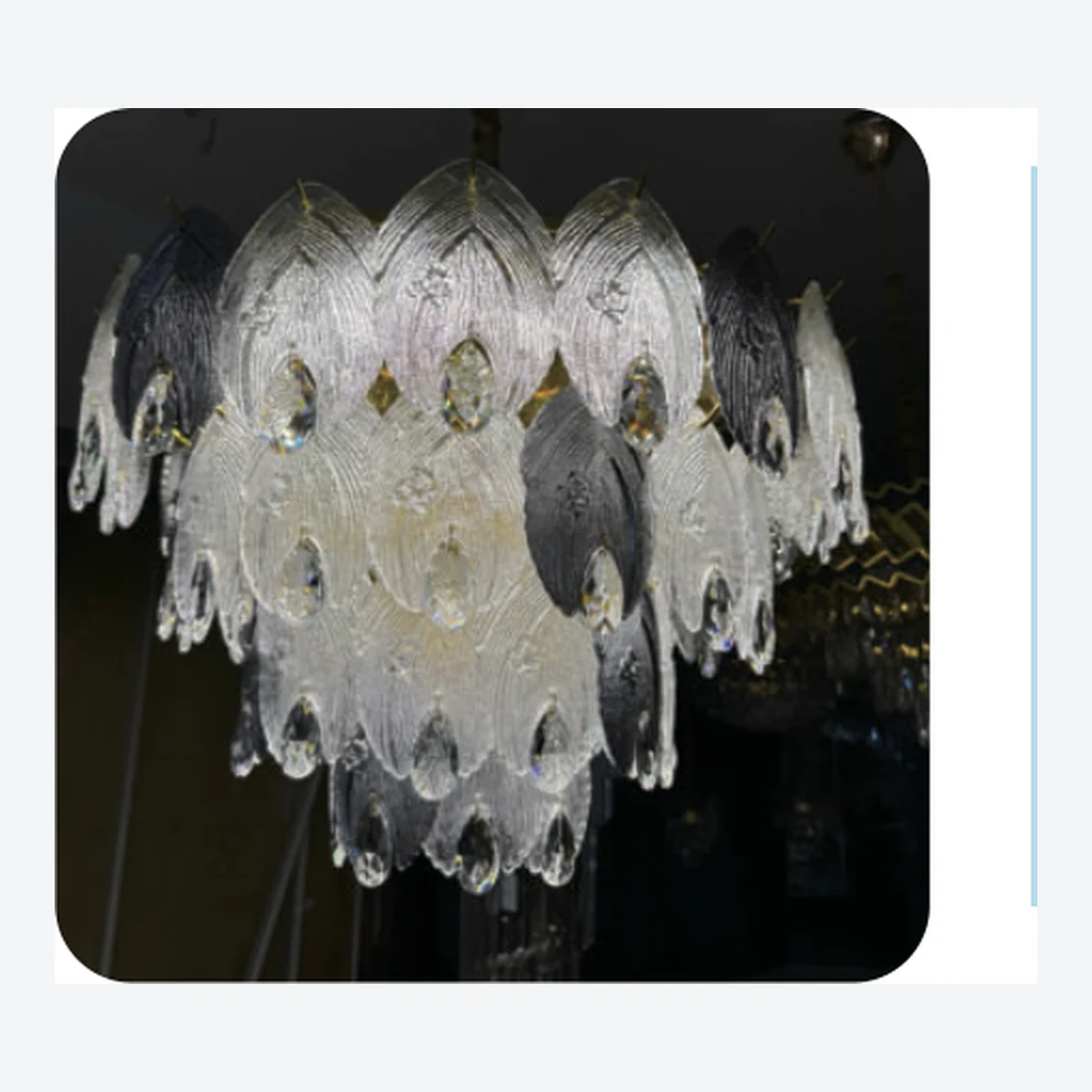 Lustre floral en cristal transparent — série C40777