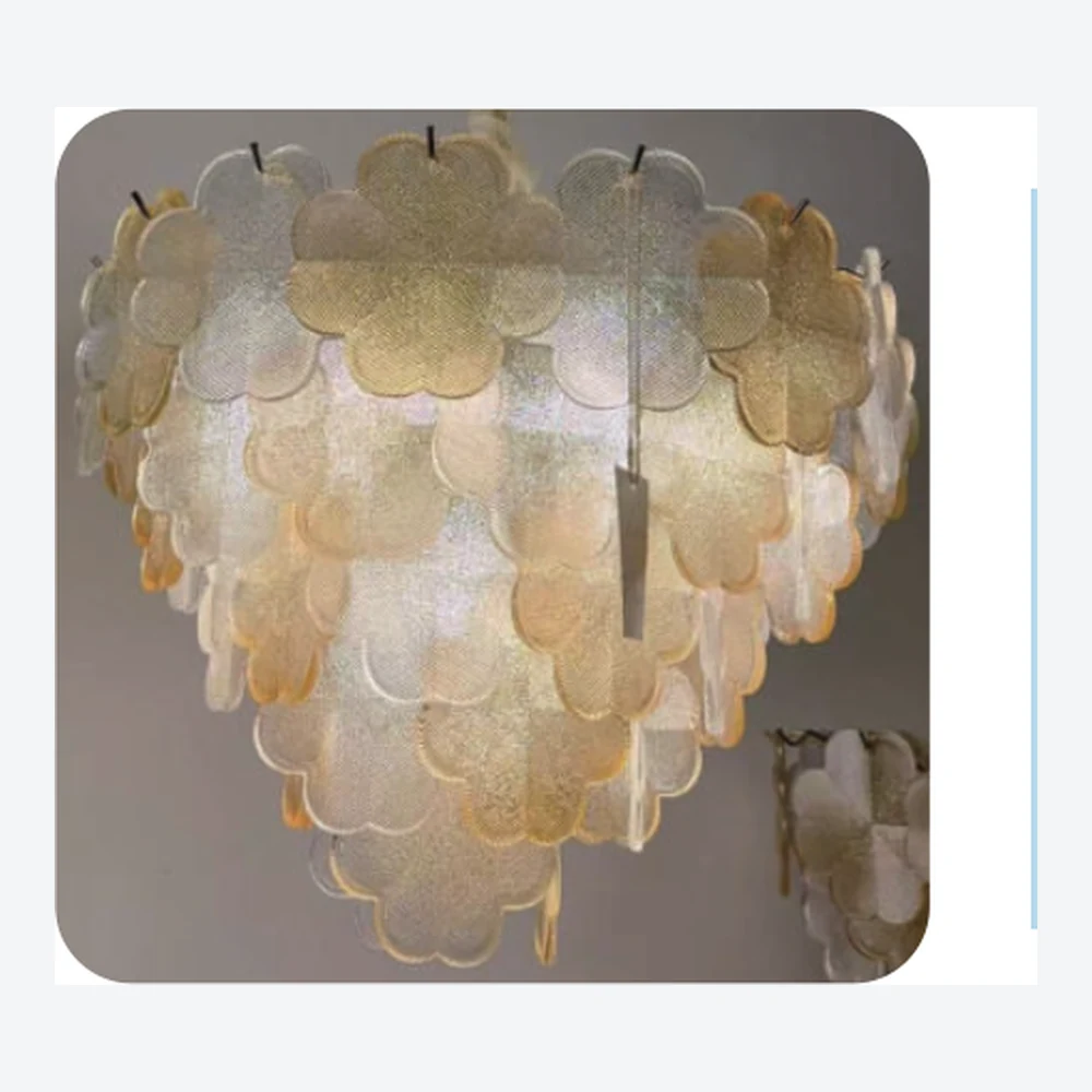 Lustre floral en cristal doré — série C40786