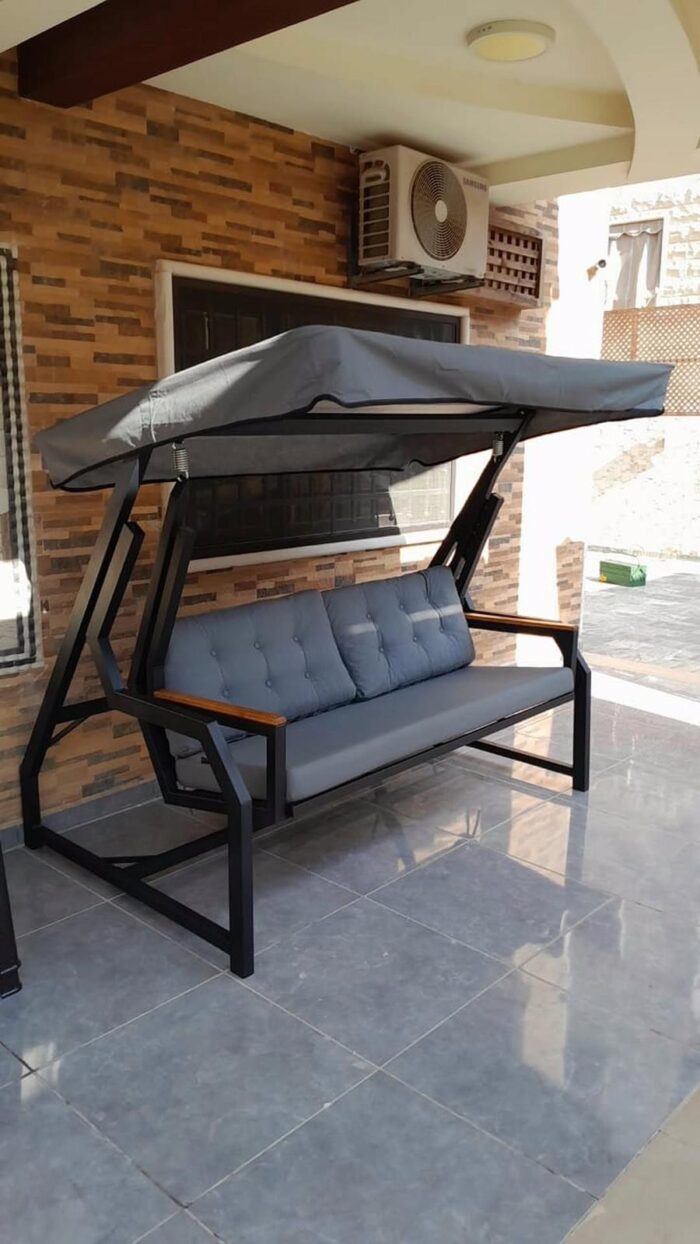 Chaise balançoire carrée moderne avec support chaise suspendue – Image 2